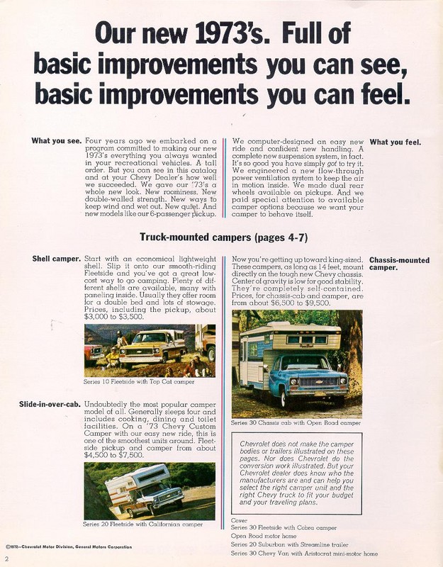 1973 Chevrolet Recreational Vehicles Brochure Page 18